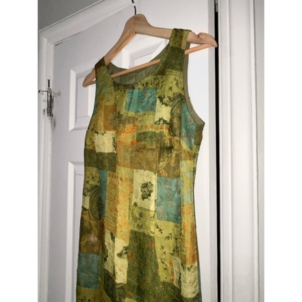 Nicole Benisti Vintage Patchwork Print Maxi Dress Green Floral Paisley